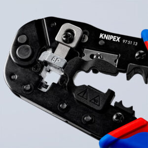 Knipex 97 51 13 Crimping Pliers for RJ45 (8P8C) Western Plugs – 190 mm