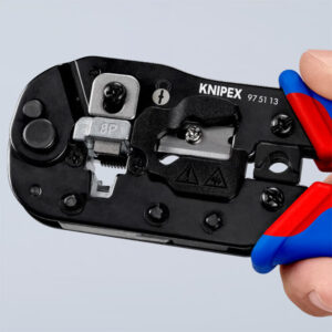 Knipex 97 51 13 Crimping Pliers for RJ45 (8P8C) Western Plugs – 190 mm