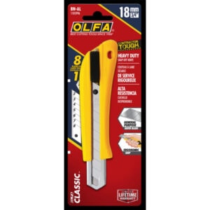 OLFA 18mm BN-AL Auto-Lock Utility Knife – Heavy Duty Snap-Off Cutter (#1105996)