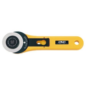 OLFA 45mm RTY-2/G Straight Handle Rotary Cutter – Tungsten Steel Blade for Fabric, Quilting & Crafting