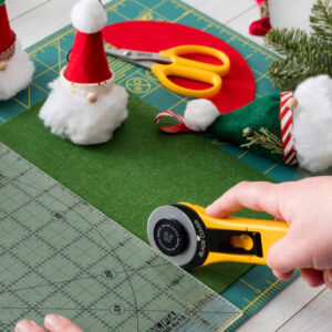 OLFA 45mm RTY-2/G Straight Handle Rotary Cutter – Tungsten Steel Blade for Fabric, Quilting & Crafting