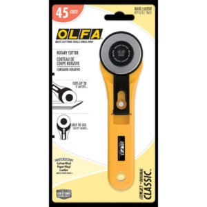 OLFA 45mm RTY-2/G Straight Handle Rotary Cutter – Tungsten Steel Blade for Fabric, Quilting & Crafting