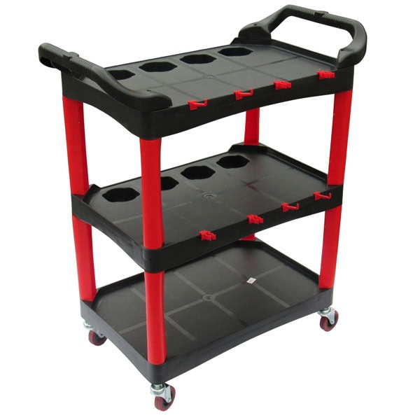 3-Level Tool Cart Trolley with Bucket & Clips (Hand Dolly Workstation)