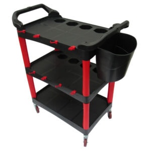 3-Level Tool Cart Trolley with Bucket & Clips (Hand Dolly Workstation)
