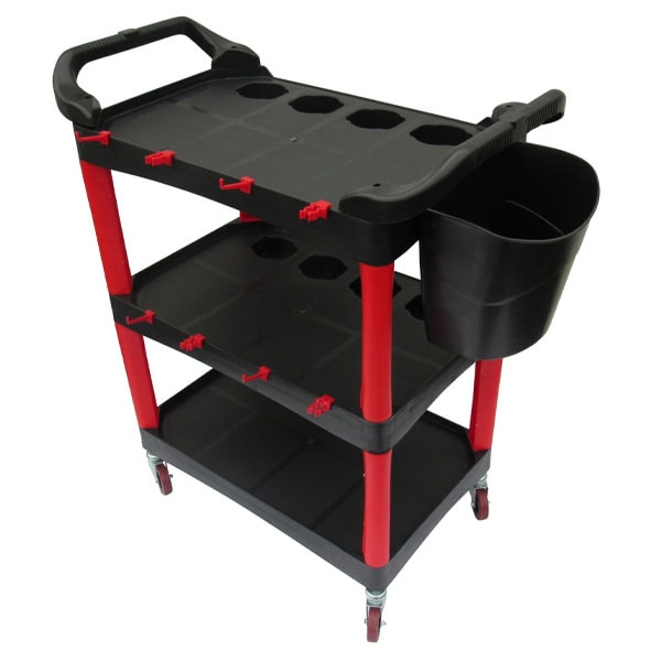 3-Level Tool Cart Trolley with Bucket & Clips (Hand Dolly Workstation)