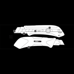 OLFA XH-1 25mm Extra Heavy-Duty Cutter – X-Design Ratchet Lock Snap Knife with X-Grip