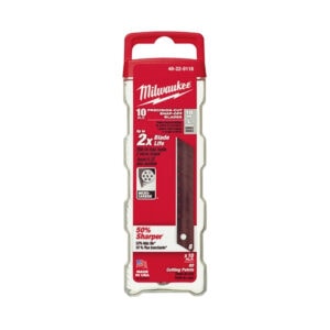 Milwaukee precision cutting blades, 10-pack, compatible with power tools, durable and sharp for wood.
