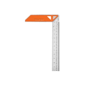 Truper orange metal ruler for construction and measuring tasks, 30 cm length, durable and precise.