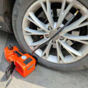 Car tire with tire pressure monitoring device from SAKR Building Materials.