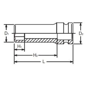Technical drawing of a metal bolt with detailed dimensions, from SAKR Building Materials hardware st.