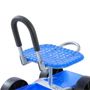 Heavy-duty blue plastic wagon with black handle for children or light cargo, suitable for constructi.