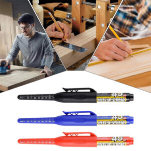 Durable black metal ruler with measurement markings, ideal for woodworking and construction projects.