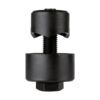 Heavy-duty black industrial clamp for construction and hardware applications.