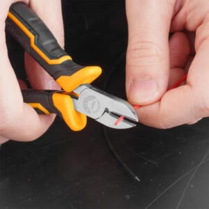 Cutting pliers from SAKR Building Materials used for electrical work and wire cutting.