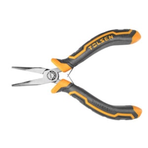 TOLSEN precision needle nose pliers for electrical and craft work, black and orange handles, durable.