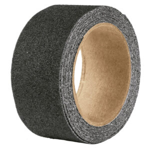Black abrasive grinding tape roll for industrial use at SAKR Building Materials, Lebanon. Suitable f.