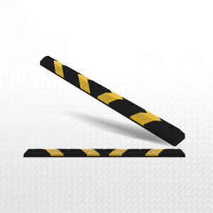 STOP sign barrier, black and yellow safety barrier for construction sites and traffic control.