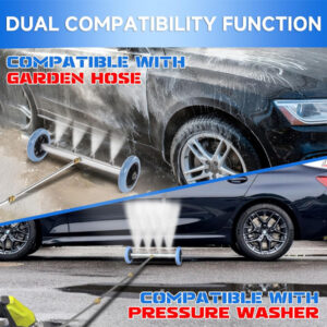 16-Inch Undercarriage Pressure Washer Cleaner with Extension Wands & Garden Hose Adapter