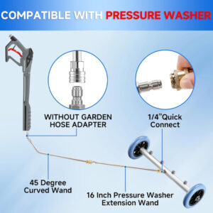 16-Inch Undercarriage Pressure Washer Cleaner with Extension Wands & Garden Hose Adapter