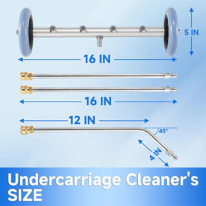 16-Inch Undercarriage Pressure Washer Cleaner with Extension Wands & Garden Hose Adapter