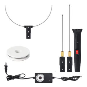 Antenna alignment tool with digital controller and accessories for precise signal adjustment.
