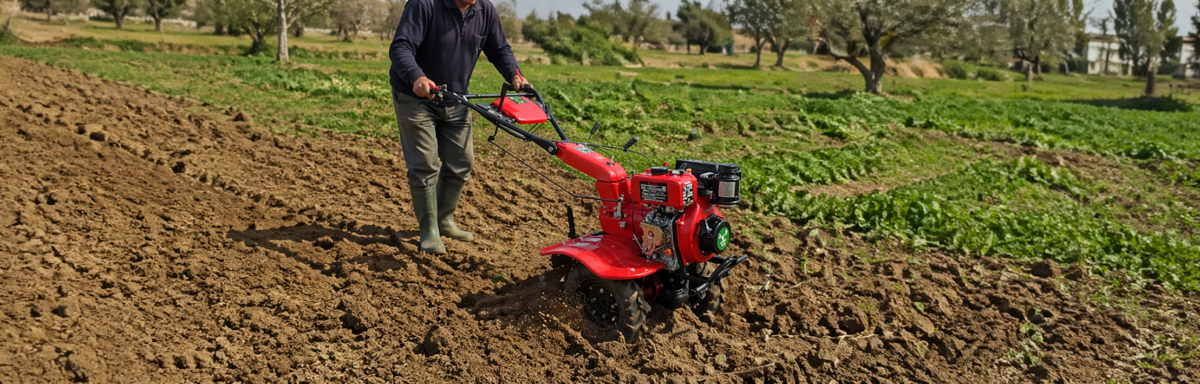 Power Tiller breaking the ground
