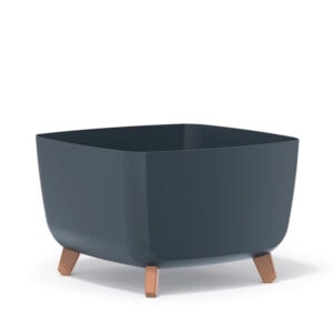 Gracia Square Flowerpot by Prosperplast DGQL400, durable plastic planter with wooden legs.