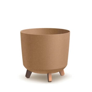 SAKR Building Materials eco-friendly wooden flowerpot, model Gracia Tubus ECO, with three legs, idea.