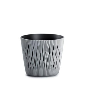 Prosperplast DSR260 sandy round flowerpot, durable plastic, modern design.