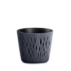 Sandy Round Flowerpot Prosperplast DSR260, durable plastic planter for outdoor and indoor use.