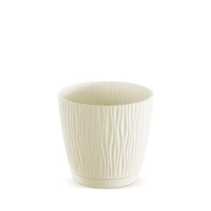 Prosperplast DSY290P cream round flowerpot by SAKR Building Materials. Durable plastic planter for i.