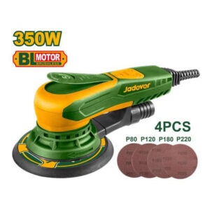 Jadever JDFA55350 350W orbital sander with dust collection for woodworking projects.