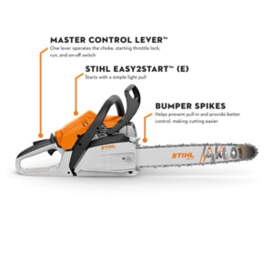 Stihl MS 172 gasoline chainsaw for professional and home use. Compact, powerful, with easy start tec.