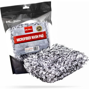Microfiber wash pad for car cleaning and detailing, ideal for washing vehicles and surfaces.