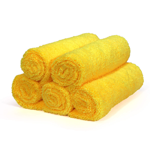 Maxshine 1240405Y 380GSM Polish Removal Microfiber Towel – Edgeless Buffing Cloth (5 Pack)