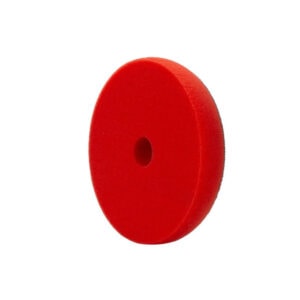 Red foam wheel for construction and industrial equipment.