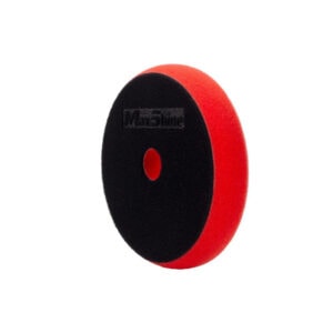 Red and black foam wheel for construction tools and equipment.