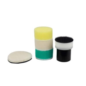 Cleaning sponge and scrubber set for building materials and surfaces.