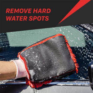 Waterproof car cleaning sponge for removing hard water spots and mineral deposits effectively.