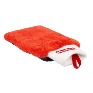 Cleaning mitt for building maintenance and construction work.