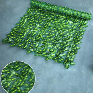 Green Perilla Leaf Artificial Hedge Privacy Screen 1×3m – UV-Resistant Faux Leaf Fence