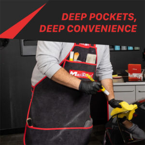 Maxshine 7011001 330GSM Microfiber Detailing Apron – Protective Car Care Work Apron