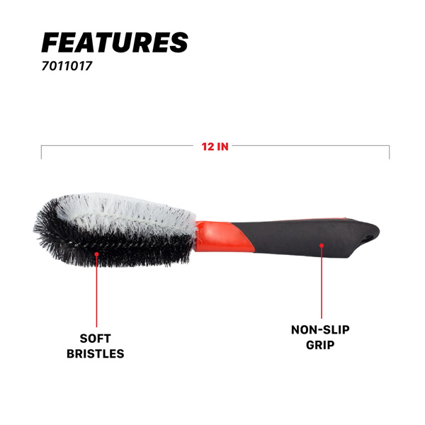 Maxshine 7011017 360° Wheel and Car Engine Brush – Long Handle Detailing Brush for Wheels & Engine Bays