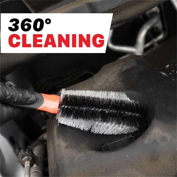 Maxshine 7011017 360° Wheel and Car Engine Brush – Long Handle Detailing Brush for Wheels & Engine Bays