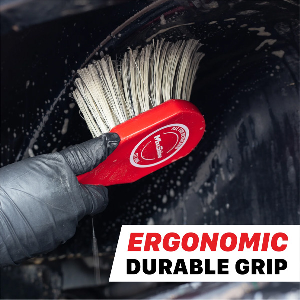 Maxshine 7011025 Medium-Duty Wheel & Body Brush – Exterior, Wheel & Engine Bay Cleaning Brush