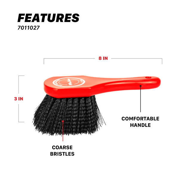Heavy-duty Maxshine deep clean brush for wheels, tires, carpets, and upholstery. Removes dirt, grime, and stains with powerful scrubbing action.