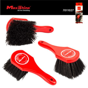 Heavy-duty Maxshine deep clean brush for wheels, tires, carpets, and upholstery. Removes dirt, grime, and stains with powerful scrubbing action.