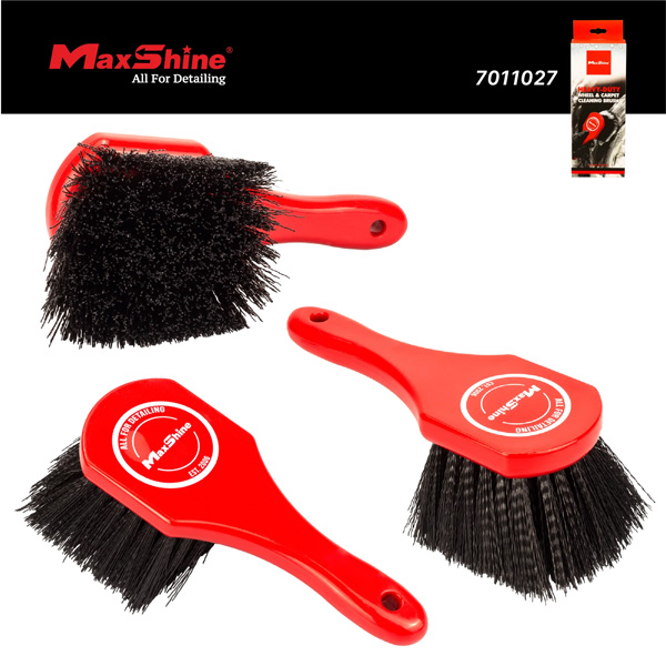 Heavy-duty Maxshine deep clean brush for wheels, tires, carpets, and upholstery. Removes dirt, grime, and stains with powerful scrubbing action.