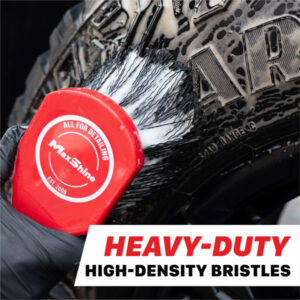 Heavy-duty Maxshine deep clean brush for wheels, tires, carpets, and upholstery. Removes dirt, grime, and stains with powerful scrubbing action.