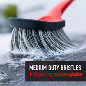 Maxshine 7011033 Soft Grip Medium Duty Wheel Cleaning Brush – Long Handle Detailing Brush